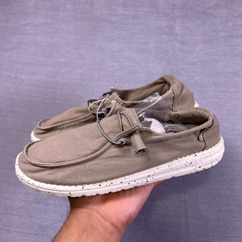 NWT Hey Dude Wendy Unisex Gray Slip On Loafers Slub Comfort Casual Shoes Size 9
